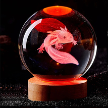 3D Fish laser engraved Crystal Ball Crystal Ball Desk Lamp, Gift for Chirsmats - £26.01 GBP
