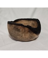 Wood Bowl 7&quot; DANNY SEO Natural Rough Edge Bark Trim Handcarved  Signed - $48.79 CAD