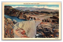 View From Elks Point Boulder Hoover Dam Boulder City NV UNP Linen Postard V4 - £1.51 GBP