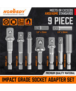 9Pcs Socket Adapter Drill Bits Set Hex Impact Driver Tools 1/4&quot; 3/8&quot; 1/2... - £10.59 GBP
