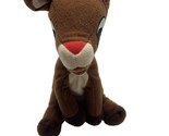 Rudolph The Red Nosed Reindeer Plush  Sitting Sewn in Eyes - $8.80