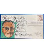 U.S. #1860 20¢ Ralph Bunche FDC Bernard Goldberg Cachet printed and hand... - £14.19 GBP