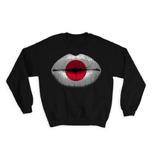 Lips Japanese Flag : Gift Sweatshirt Japan Expat Country For Her Woman F... - $28.95