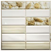 Dundee Deco PG7034 White Beige Faux Shells Sand, 3.1 ft x 1.6 ft, PVC 3D Wall Pa - £7.32 GBP+