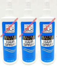 ( LOT 3 ) P.Silk.Salon Extra Hold Hair Spray Argan &amp; Coconut Oils 12 Oz Each - £20.23 GBP