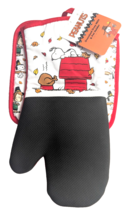 Peanuts Snoopy and Friends Oven Mitt Potholder Thanksgiving Pilgrims Gif... - $309.34 MXN