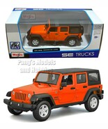 2015 Jeep Wrangler Unlimited 1/24 Scale Diecast Model - Maisto - ORANGE w/ BOX - $49.49