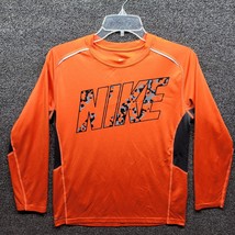 Nike Orange Dri-Fit Cool Logo Long Sleeve Shirt Orange Boy's Size XL - £12.88 GBP