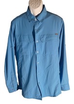 Pacific Trail Men&#39;s Short Sleeve Button Down Vented Shirt Blue Medium - £10.06 GBP