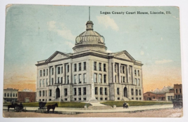 Logan County Court House Lincoln, Ill. Horse and Buggy Posted Antique Postcard - £6.32 GBP