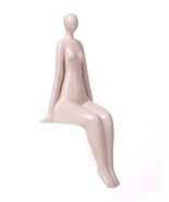 NENBOLEC Woman Statue Figurine White Ceramic 7.1 inch Modern Decor Yoga ... - €6,43 EUR