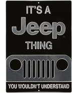 It&#39;s A Jeep Thing Black Silver Chrome Embossed Metal Sign CJ Wrangler NE... - £18.43 GBP