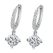 18K White Gold Plated Classic Drop Earring - £23.52 GBP