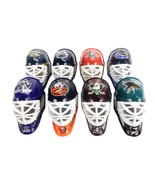 Lot of 8 Miniature Hockey Goalie Helmets, J.F.S., With Acrylic Display Case - €16,68 EUR