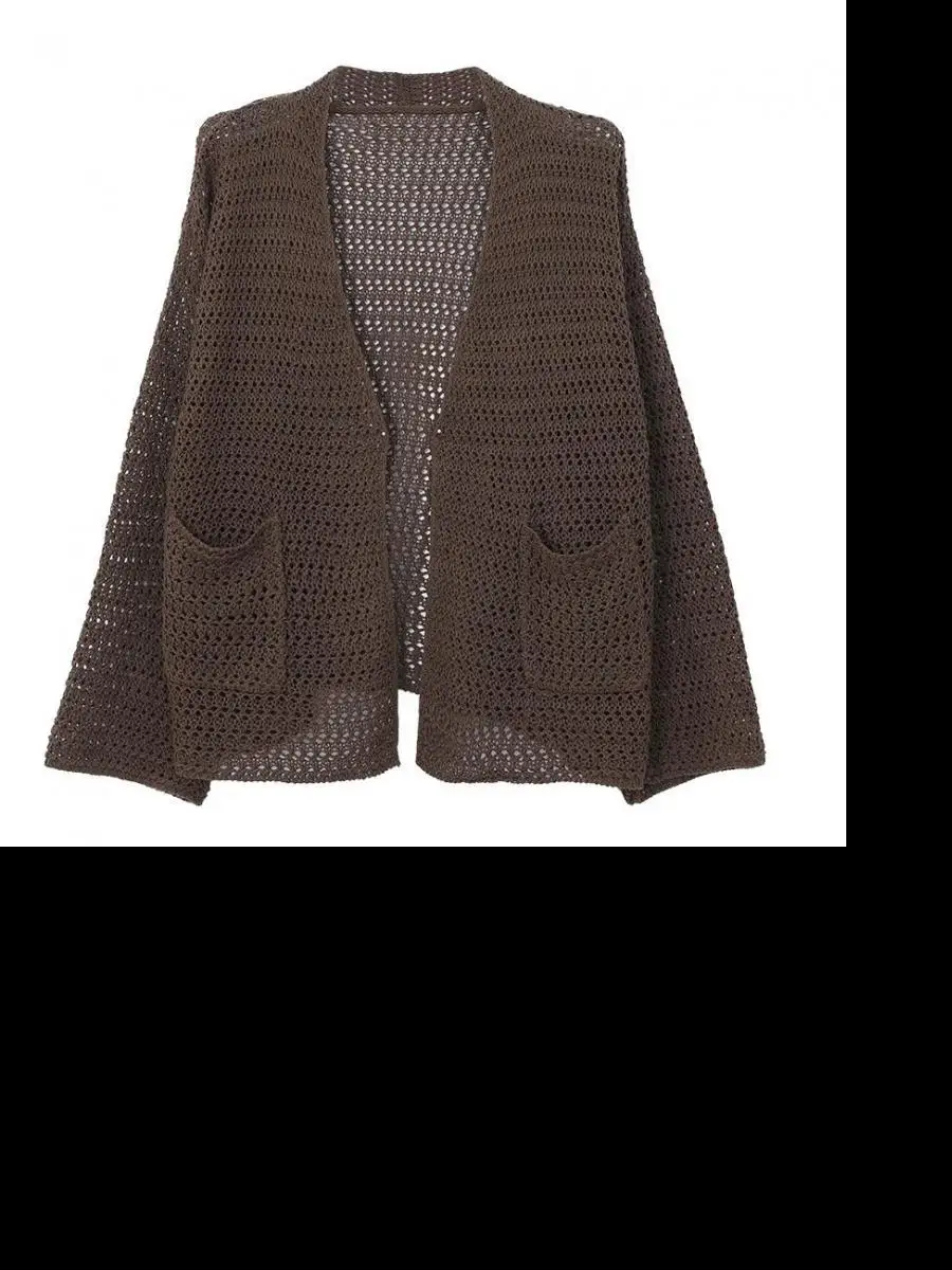 Seeslim Streetwear  Cardigan+ Crop Top Women Two Piece Set Long Sleeve Open Stit - £93.42 GBP