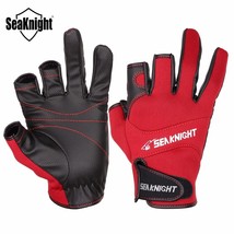 SeaKnight SK03 Sport Leather Fishing Gloves 1Pair/Lot 3 Half-Finger Breathable - £22.33 GBP