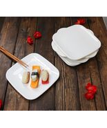 Square Contemporary White Jade Melamine Salad Appetizer Dessert Plates S... - €37,74 EUR