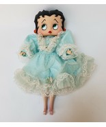 Vintage Betty Boop Doll Blue Lace Dress Earrings 11.5&quot; - £38.89 GBP