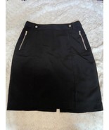 Calvin Klein Black Zip Pocket Knee Length Pencil Skirt Size 6 - $35.39 CAD