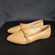 LC Lauren Conrad Brynn Women&#39;s Knot Dress Flats Loafers 9 Caramel Brown ... - $496.26 MXN