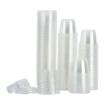 200-1Oz Clear Polypropylene Small Plastic Containers | Cups | With Lids - £13.97 GBP