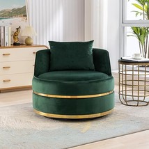 360 Degree Swivel Accent Velvet Modern Upholstered Barrel Sized Soft Cha... - $343.99