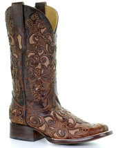 Corral Women&#39;s Embroidered Stud Inlay Western Boots - £190.42 GBP