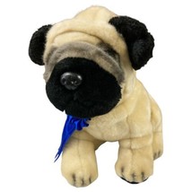 FAO Schwarz Blue Ribbon Award Winning Plush Realistic Pug Dog 9 inch - £14.57 GBP