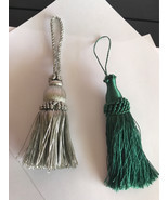 2 Tassel with Fringe 7.5&quot; Green &amp; Silver Color For Curtains or Other Decor - $19.99