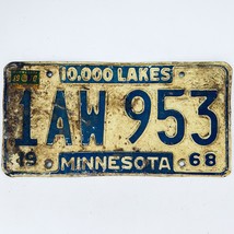 1970 United States Minnesota Lakes Passenger License Plate 1AW 953 - $242.38 MXN