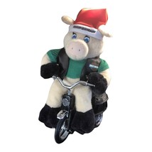 Vintage 1999 Harley Davidson Plush Hog Riding Tricycle Animated Christmas Hat - £32.42 GBP