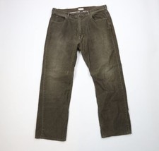 Vintage J Crew Mens Size 38x32 Faded Wide Leg Corduroy Chino Pants Green Cotton - £63.65 GBP