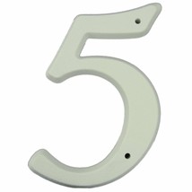5.25&quot; - #5 White Plastic House Numbers (3 pcs.) - $8.26