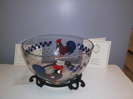 NIB Lenox Morning Sunshine Rooster Bowl w Wrought Iron Display Stand &amp; Guarentee - $24.75