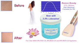 Hair Removal Formula Cooling &amp; Coupling Gel for Laser - IPL Machines, with Aloe. - £23.85 GBP