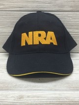 NRA Hat Ball Cap Black Yellow Adjustable National Rifle Assoc American Flag - £9.32 GBP