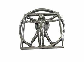 Kiola Designs Silver Toned Leonardo Da Vinci Vitruvian Man Outline Magnet - £15.97 GBP