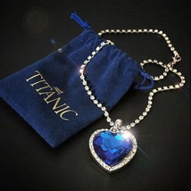 Collar con colgante de amor para siempre, corazón de Titanic de Corazón Azul océ - £20.09 GBP