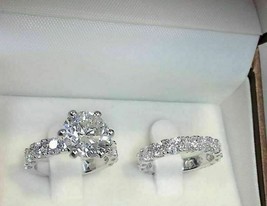 Anello da sposa con diamante solitario a taglio rotondo da 2 ct con... - £98.29 GBP