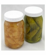 8 WiDE MOuTH Caps Reusable Plastic canning jar WHITE STORAGE LID Screw T... - €17,47 EUR