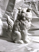 Foo Dog Chinese Guardian Lion PORCELAIN White 6.5&#39;&#39; OMC Otagiri - $28.71