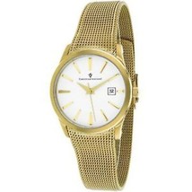 NEW Christian Van Sant CV2414 Women&#39;s Skin Wrist Gold Tone Mesh White Dial Watch - £78.99 GBP