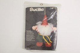 Vintage Bucilla Holiday Christmas Fuzzy Gnome Ornament Kit New - £11.46 GBP