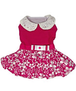 Hot Pink and Hibiscus Dog Dress with  Matching Leash Sizes XS- XL - £16.30 GBP