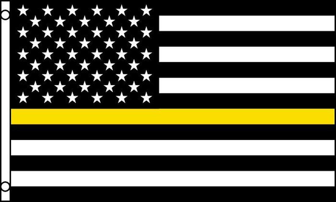 THIN YELLOW LINE law enforcement 3 X 5 FLAG FL746 banner wall hanging ne... - $6.60