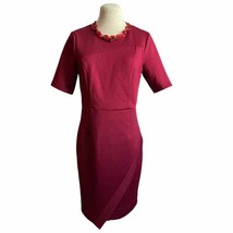 Spense Short Sleeve Sheath Dress Women&#39;s Size 8P Maroon - £23.79 GBP