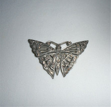 Pot Metal Brooch Pin Butterfly Rhinestones Vintage Jewelry 1940s - $19.80