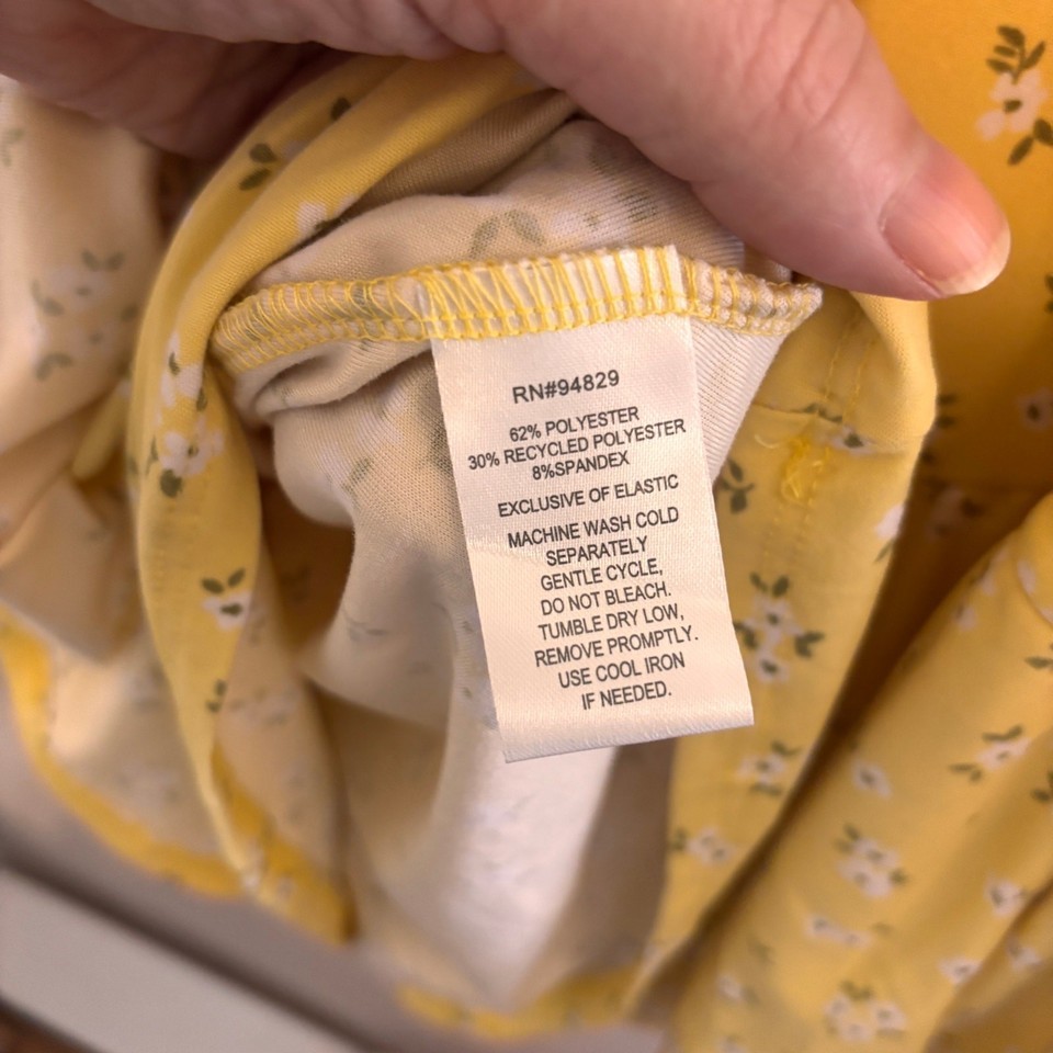 Derek Heart Womens Butter Yellow Floral Dress Large Y2k Feminine Dainty Ditzy Item image 6