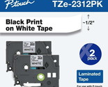 Brother P-touch Tze Standard Adhesive Laminated Tapes, 1/2&quot;w, Black &amp; Wh... - $19.79