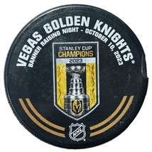 2023 Vegas Golden Knights Banner Raising Night Puck Game Used Stanley Cu... - £1,100.85 GBP